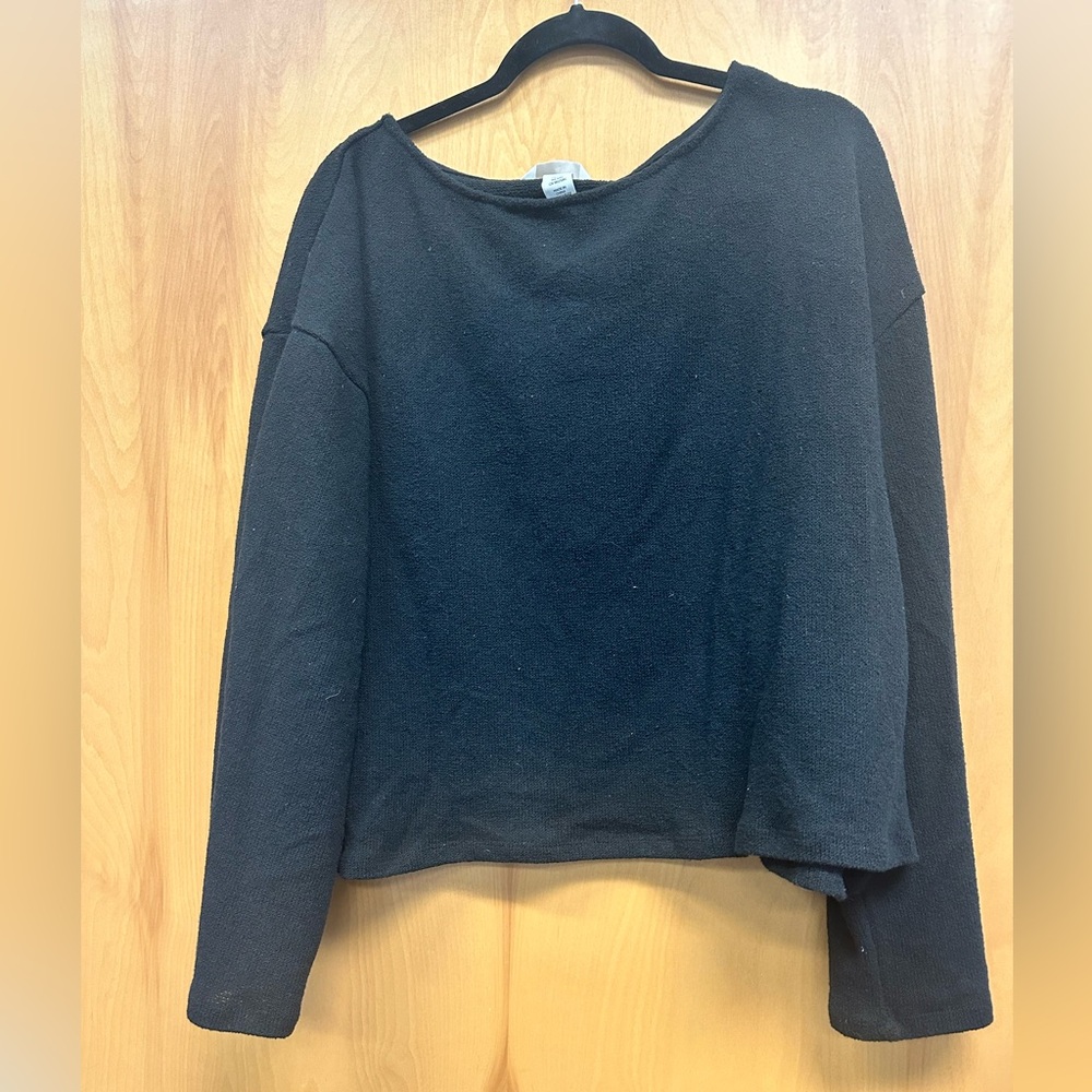 H&M black boat neck top